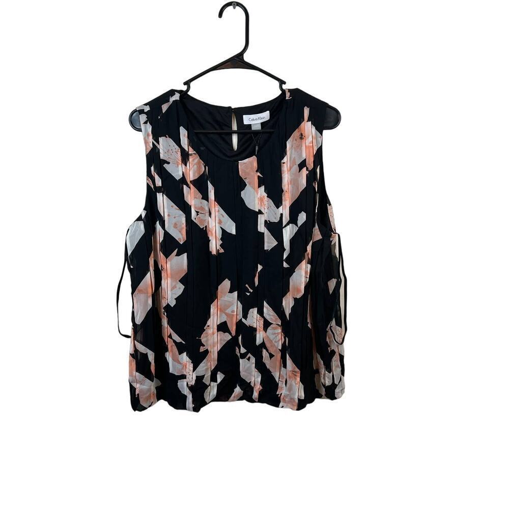NWT Calvin Klein Black Floral Tank Top Size XL - Picture 2 of 5